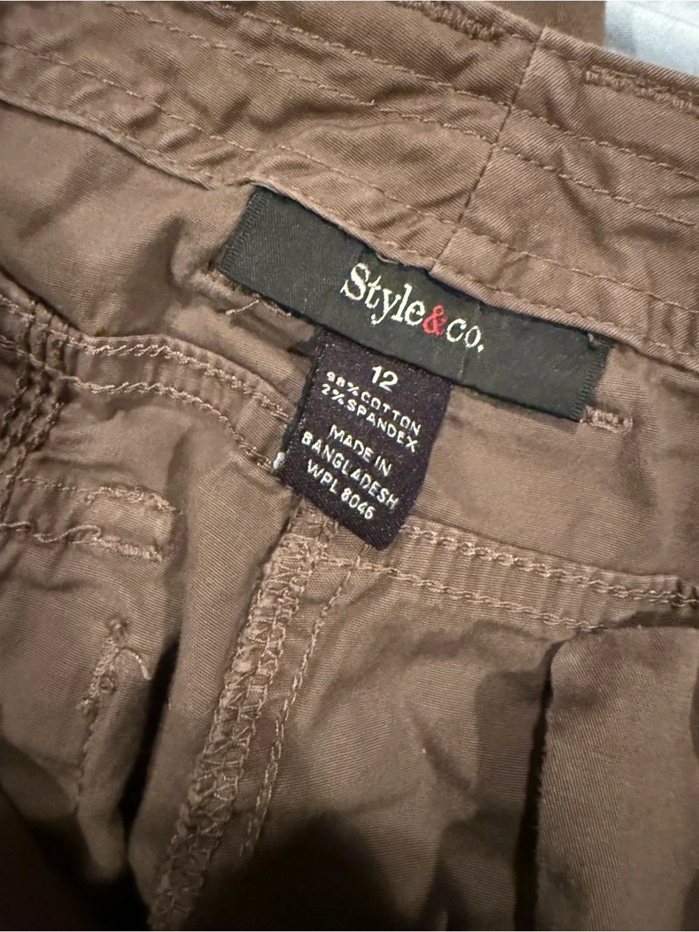 Women’s Brown Cargo Capris Pants - Picture 2 of 2